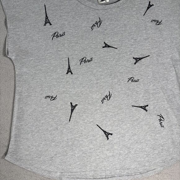 Joei & I T Shirt Women’s Size 3X Gray Paris AOP Eifel‎ Tower Chic Minimalist - Picture 5 of 15